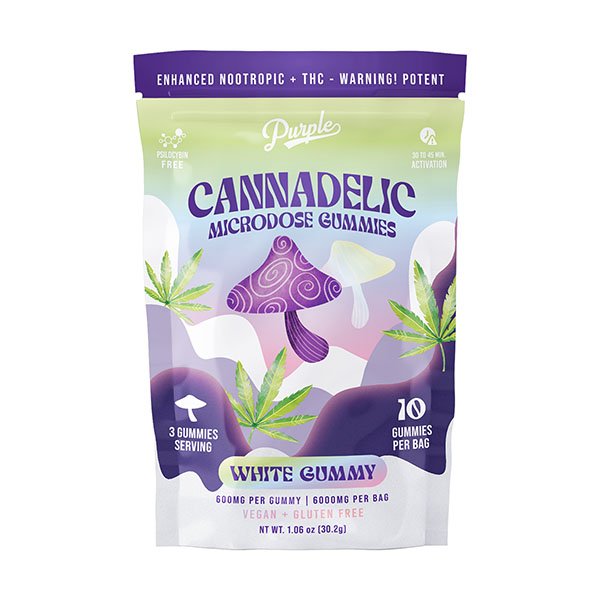 Purple Cannadelic Microdose Gummies | (10ct) 6000mg 3 Purple Cannadelic Microdose Gummies | (10ct) 6000mg